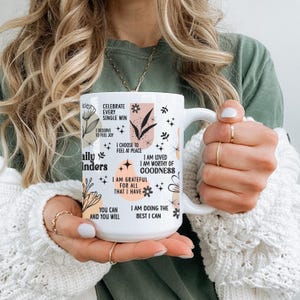 Mental Health mug Daily Affirmations Glass cup 15oz  11oz Daily affirmations mug gift for her best friend tumbler Mental health giftful mug