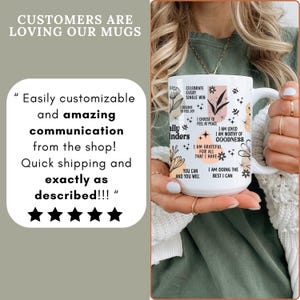 Mental Health mug Daily Affirmations Glass cup 15oz  11oz Daily affirmations mug gift for her best friend tumbler Mental health giftful mug