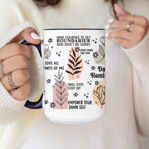 Mental Health mug Daily Affirmations Glass cup 15oz  11oz Daily affirmations mug gift for her best friend tumbler Mental health giftful mug