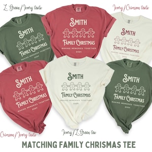 Custom Family Christmas shirt, Comfort colors Matching family christmas tee, Personalized name christmas, Gingerbread Matching family shirt.