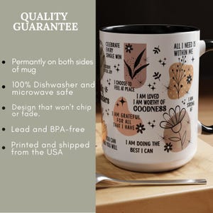 Mental Health mug Daily Affirmations Glass cup 15oz  11oz Daily affirmations mug gift for her best friend tumbler Mental health giftful mug