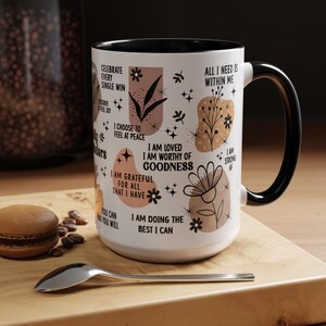 Mental Health mug Daily Affirmations Glass cup 15oz  11oz Daily affirmations mug gift for her best friend tumbler Mental health giftful mug