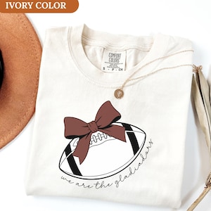 Custom Mascot Bow Shirt, Football Mom T-Shirt, Coquette Bows School Spirit Tee, Cheer Team Shirt, Game Day Football Jersey, Comfort Colors®.