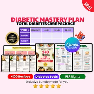 Diabetic food list, Diabetic meal plan, Pre Diabetic food list, Diabetic Food Chart, Diabetes food list, Digital Products Best Seller, PLR
