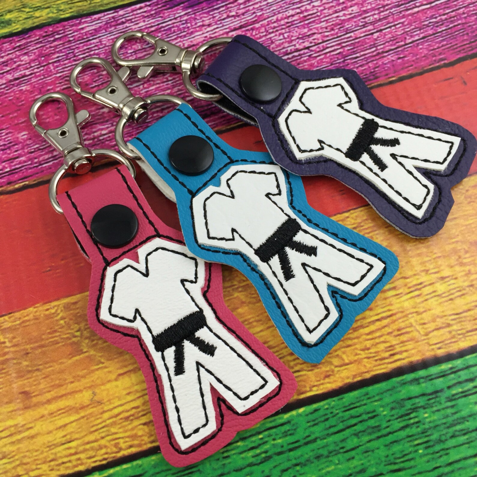 Karate Keychain Clip on Keyring for Tae Kwon Do Martial Etsy