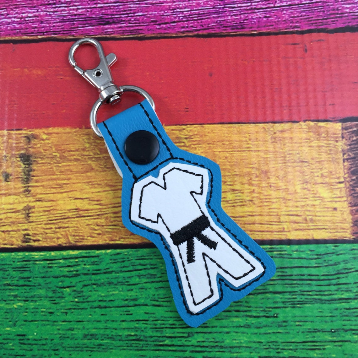 Karate Keychain Clip on Keyring for Tae Kwon Do Martial Etsy