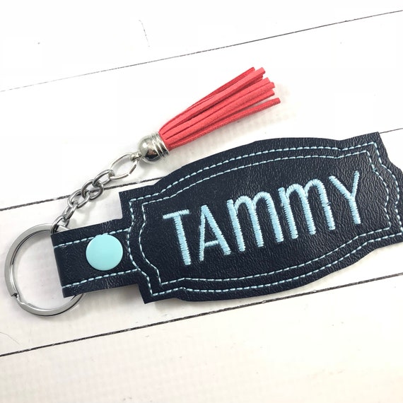 Personalized Name Tag Customized Name Keyfob Embroidered Etsy
