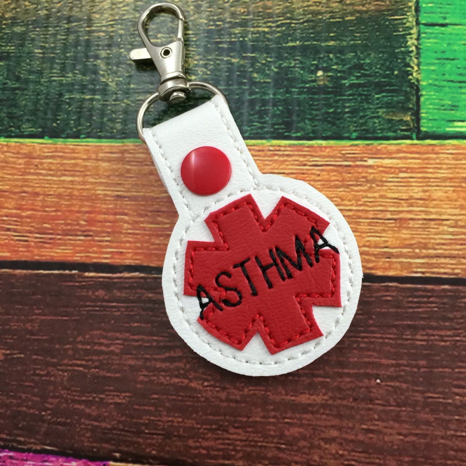 Medical alert bag tag asthma alert clip on keyring medical Etsy