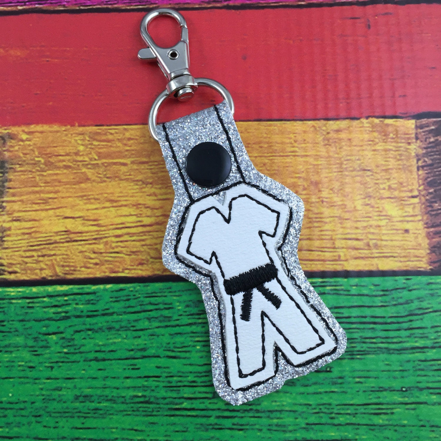 Karate keychain clip on keyring for tae kwon do martial Etsy