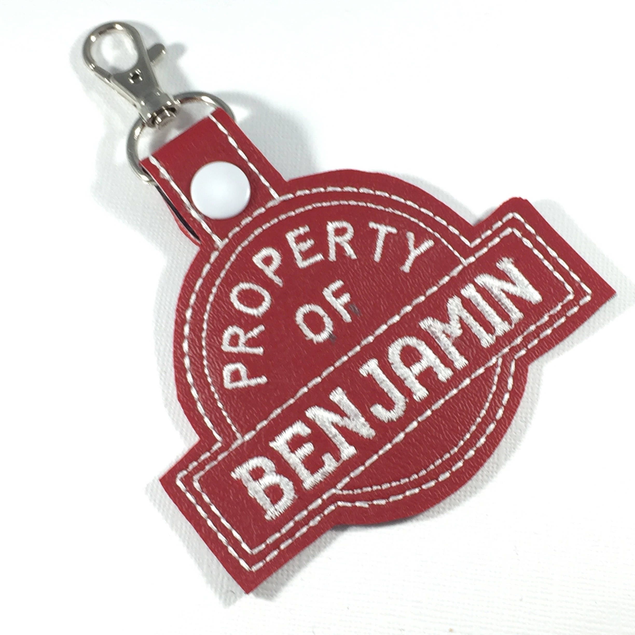 Personalized Name Tag customized name Keyfob embroidered Etsy