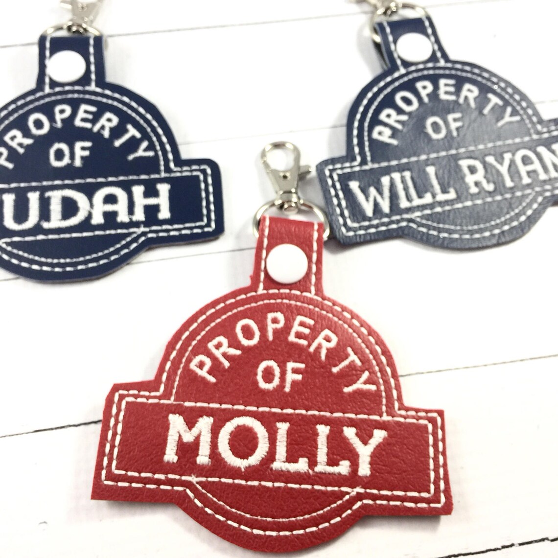 Personalized Name Tag Customized Name Keyfob Embroidered Etsy