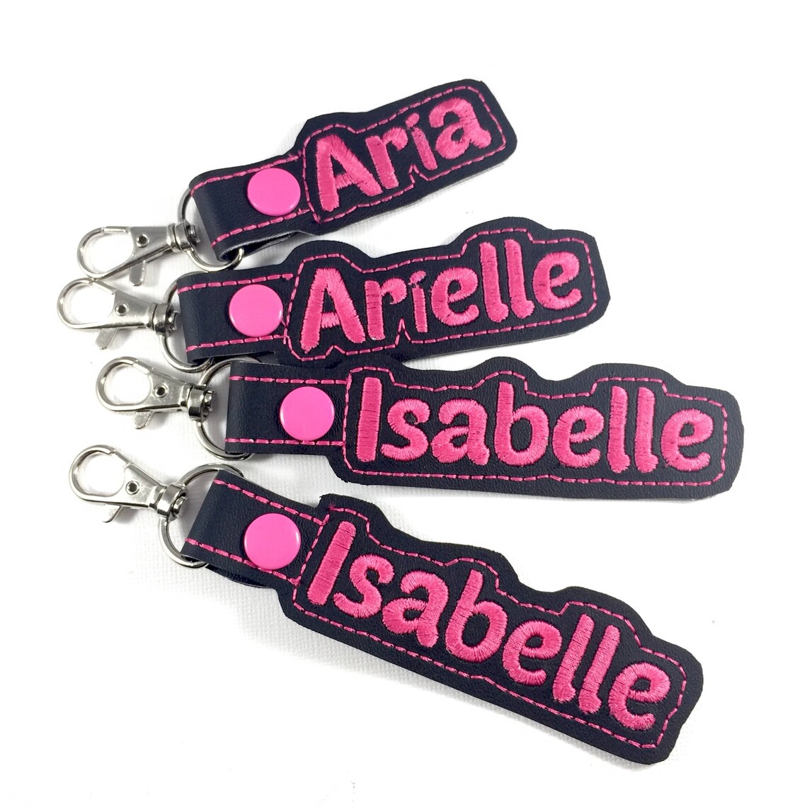 Personalized Name Tag customized name Keyfob embroidered Etsy