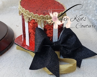 Red Circus Birthday Hat, Ringmaster Outfit, Carnival Headband