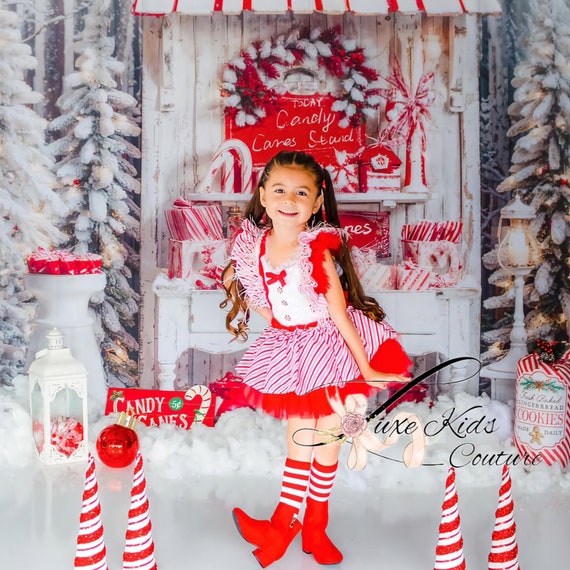 Mono de bastón de caramelo, vestido de Candy Cane Lane, vestido de