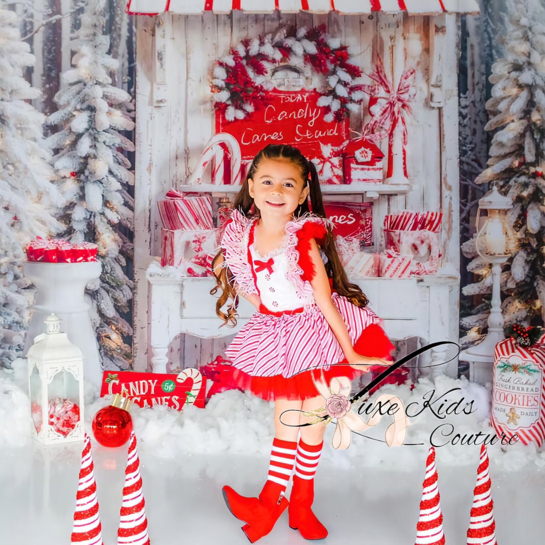 Candy Cane whimsical romper, Candy cane Lane dress, christmas candy cane photoshoot dress, Nutcracker Tutu, Christmas Dress, Christmas Tutu