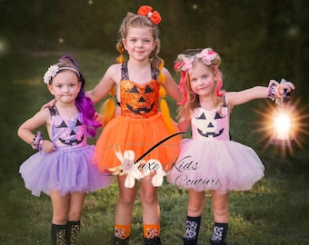 Pumpkin Tutu Romper, Sequin Top, Baby Halloween Costume