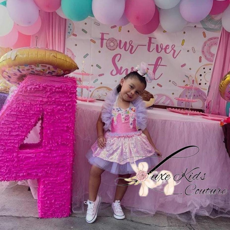 Candy Pink Melted Ice Cream Birthday Romper