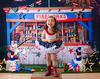 Stars and Stripes Couture Dress, Vintage Red White Blue, Handmade