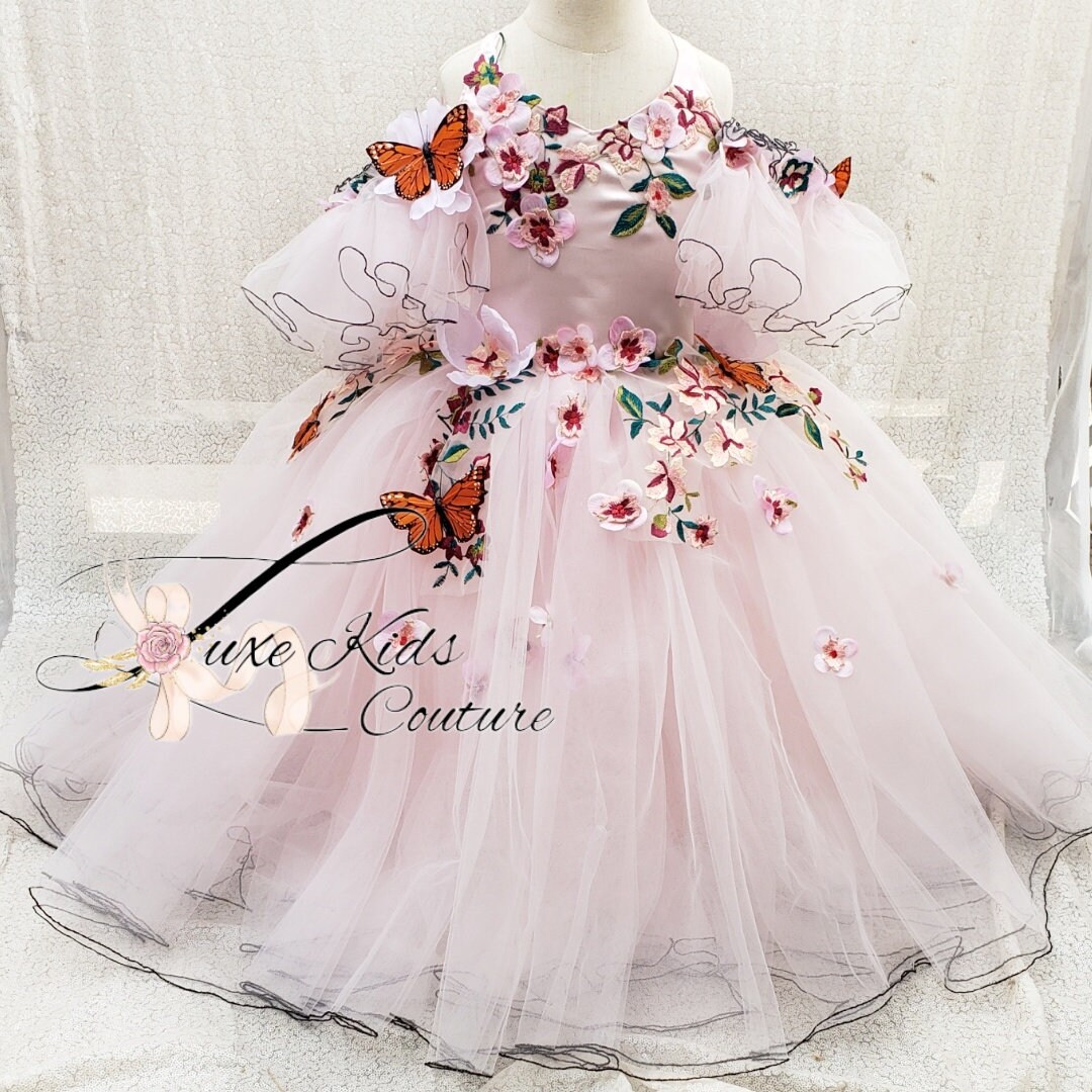 Monarch Butterfly Couture Gown, Butterfly Pageant Dress