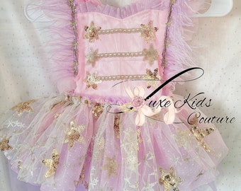 Pink and purple Nutcracker ballerina  whimsical romper, Girl Toy Soldier Costume, Nutcracker Tutu, Christmas Dress, Christmas Tutu
