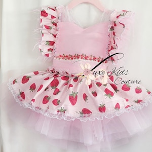 Strawberry Birthday Romper, berry first birthday outfit, strawberry birthday dress, strawberry outfit, strawberry romper, strawberry tutu