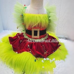 Stolen Christmas whimsical Romper, the mean one outfit, santa claus christmas dress, santa outfit, Christmas Dress, Christmas Tutu