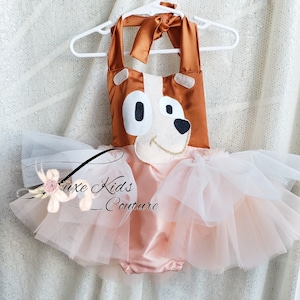 Pup Birthday Tutu Romper, red Dog baby outfit, Blue Pup birthday dress, dog first birthday outfit, baby girl puppy tutu dress,