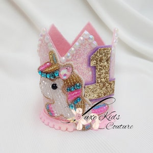 Unicorn Birthday crown, Unicorn crown,  pastel Unicorn crown,  rainbow birthday crown, jeweled birthday crown, Unicorn rainbow hat