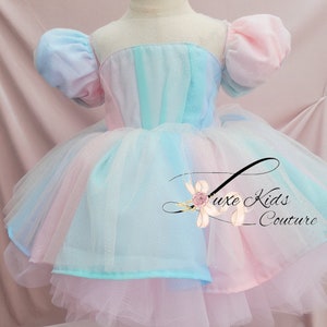Rainbow Sherbet Couture Dress, Eras Tour Lover girls dress, carnival outfit, flower girls dress, girls birthday dress, unicorn birthday dres