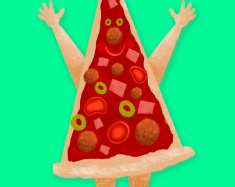 Pizza Party - Peter Pepperoni - 1 Printed Card