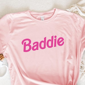 Baddie T-Shirt, Hot Pink Baddie Script Tee, Cute Sassy Women's Shirt, Baddie Aesthetic Shirt, Bella Canvas Tee, Funny Gift for Her Women