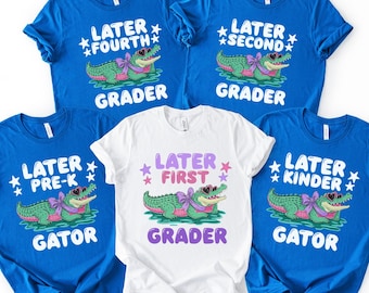 Later Gator Shirt Kids, Last Day of School Grade Level Tee, Later Kinder Pre-K First Second Fourth Grader, End of Year Child Gift