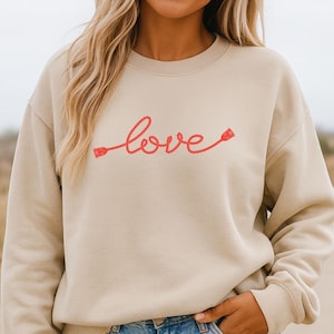 Love Rope Script T-Shirt, Minimal Aesthetic Valentine Top