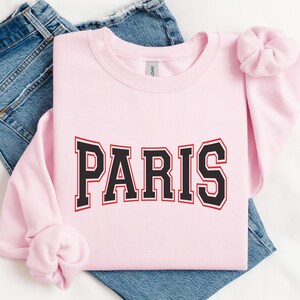 Paris Frankrike College Style City Pride Graphic Sweatshirt