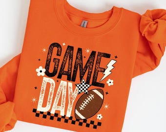 Game Day Football Sweatshirt, Trendy Football Season Design
