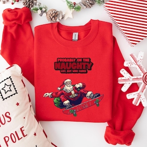 Cool Santa Sweatshirt, Santa Claus Sweatshirt, Christmas Tree T-Shirt, Xmas Shirt, Trendy Christmas Shirt, Christmas Gift Shirt
