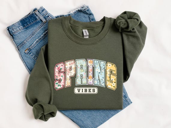 Spring Vibes Shirt, Floral Spring Tee, Retro Flower Top, Hello Spring Apparel, Cute Women's Spring T-Shirt, Botanical Graphic Tee