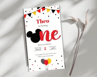 Mickey Mouse Digital Birthday Invitation - Etsy