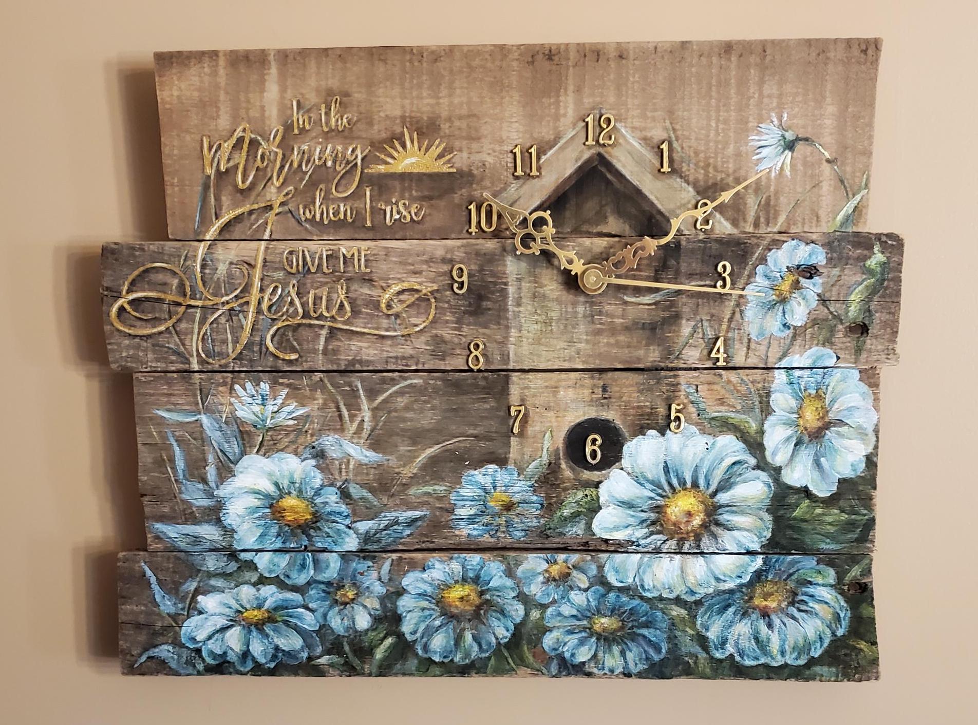Rustic Daisy Clock - Etsy