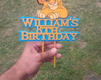 Personalized Lion King Birthday Cake Topper, Heavy Duty Acrylic 3D Party Decoration