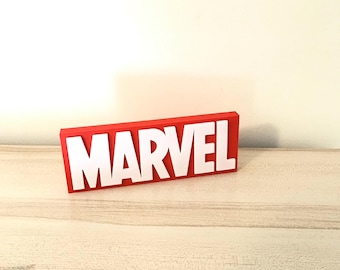 3D Printed Marvel Logo Sign, Gaming Room Decor