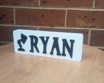 Personalized Pixar Logo Style Name Desk Sign: Kids Room Decor, Desk Nameplate