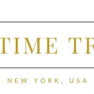 May include: Gold logo with the text "TEE TIME TROVE" and the words "NEW YORK, USA" below.
