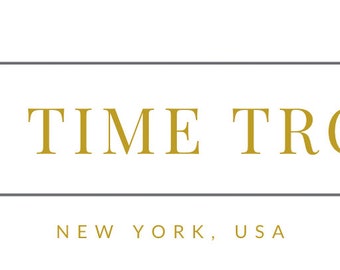May include: Gold text on a white background reads "TEE TIME TROVE" with the words "NEW YORK, USA" below.
