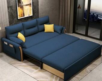 Handmade Multifunctional folding fabric sofa sofa bed Nordic three-person sofa