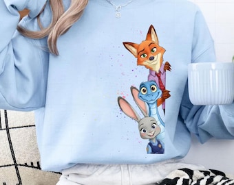 Zootopia T-Shirt, Disney Zootopia Shirt, Nick and Judy Graphic Tee, Zootopia Fan Shirt, Disney Police Shirt, Zootopia Movie Tee