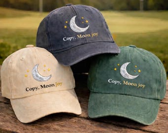 Gorra de béisbol cósmica con bordado de la luna, gorra para amantes de la astronomía.