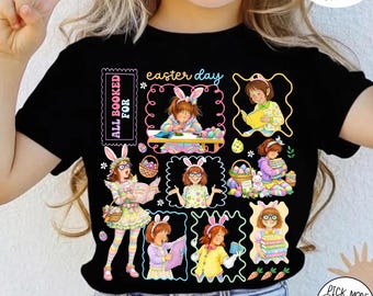 Camiseta de Pascua de Junie B. Jones, camiseta para profesor de lectura, regalo para niños amantes de los libros