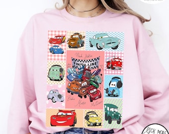 Sudadera con personajes de la película Cars, Rayo McQueen y Mater, regalo para fans de Cars de Disney, equipo de Cars de Pixar, ropa de Racing Cars