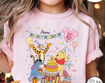 Sudadera de cumpleaños personalizada de Winnie the Pooh, fiesta de Pooh personalizada